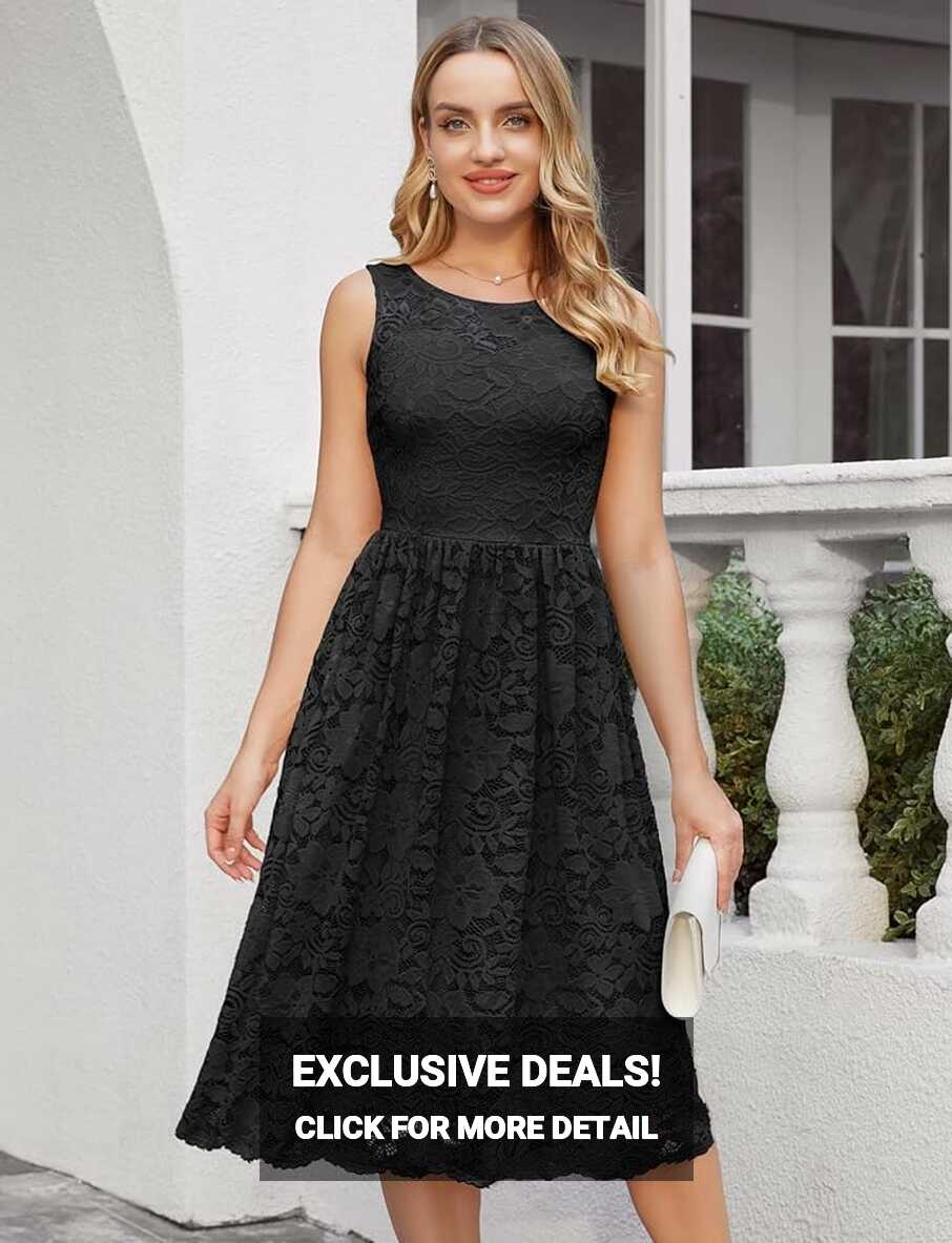 Amazon.com: Women&#39;s Summer Lace Floral Cocktail Party Dress ...