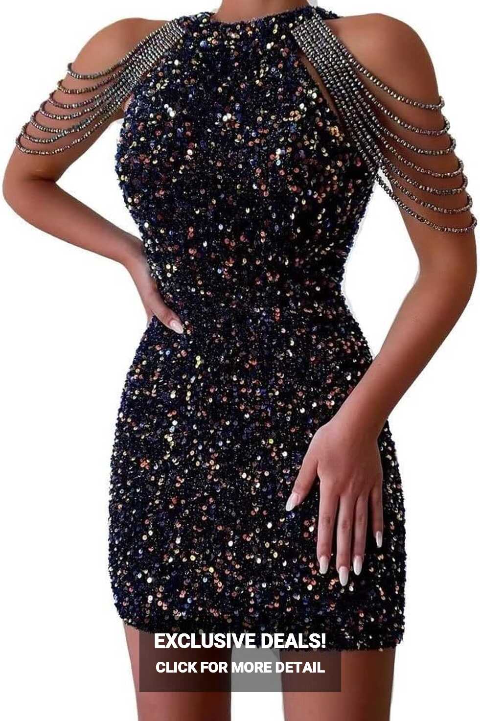 Amazon.com: YUVUXE Dresses for Women 2023 Prom Sparkly Sequin ...