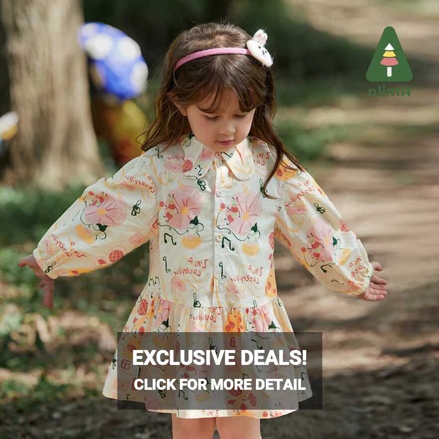 Amila Baby Girl Dress 2023 Spring New 100% Cotton Long Sleeves A ...