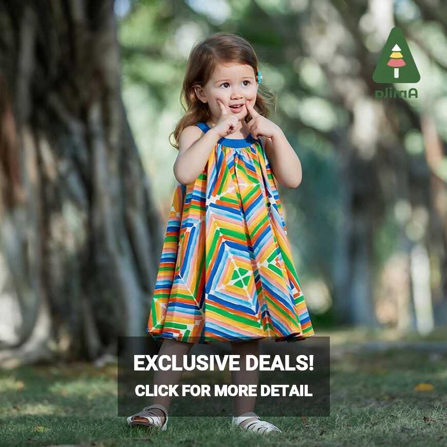 Amila Baby Girl Dress 2023 Summer New 100% Cotton Cute Geometric ...