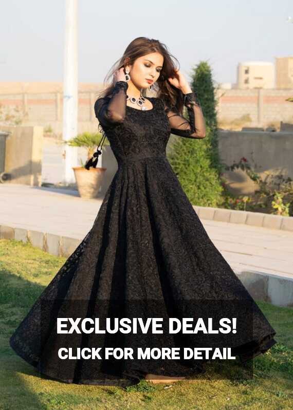 Amna Ismail - NEGRA (black embrioded full pishwas) - AI30094 - XXL ...