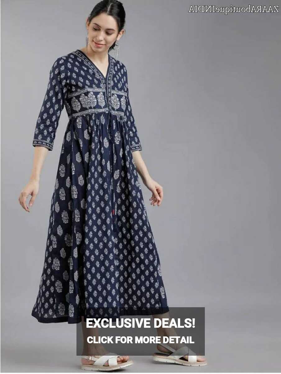 Anarkali Kurta | Hand Block Printed A-Line Kurta | Gift For Her ...