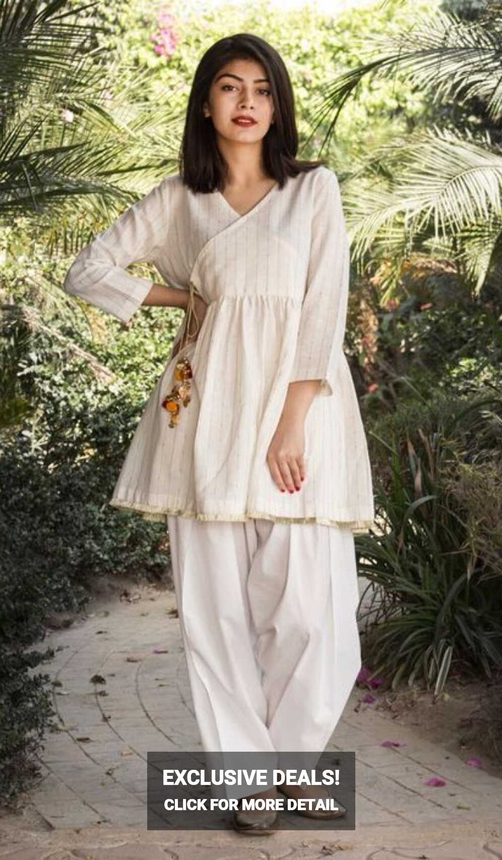 Angrakha Style White Salwar Suit | Pakistani fashion casual ...