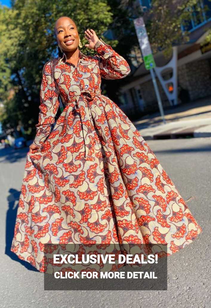 Ankara Long Sleeve Button Up Maxi