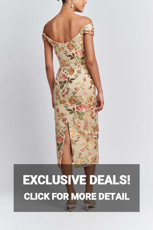 Apollonia Gold Floral Brocade Corset Dress