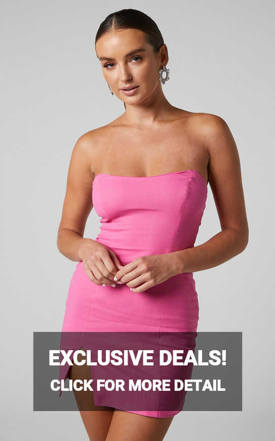 Arden Mini Dress - Strapless Bodycon Corset Dress in Pink | Showpo EU