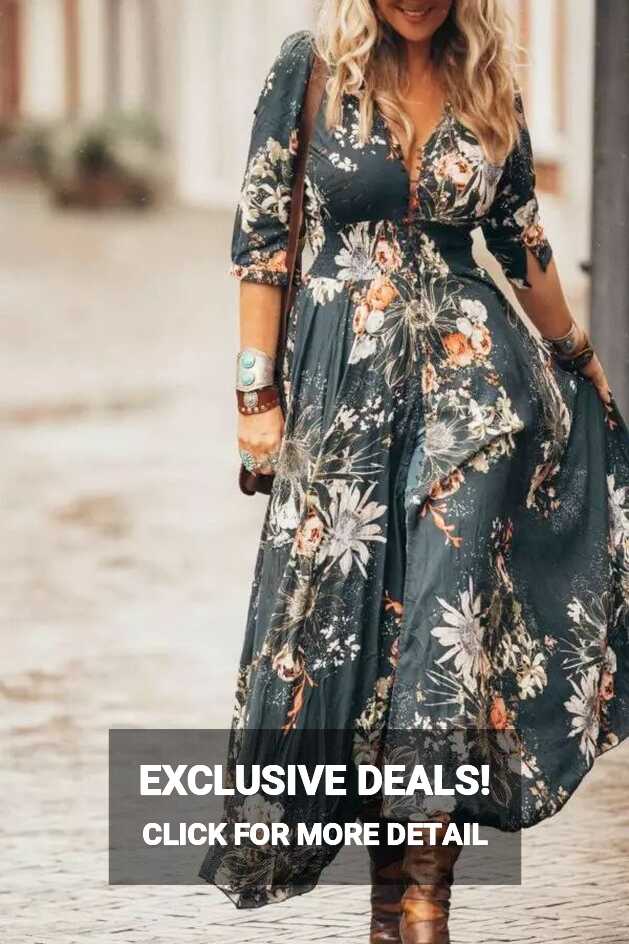 Are you ready for the best boho-chic maxi dress ever! Get the look ...