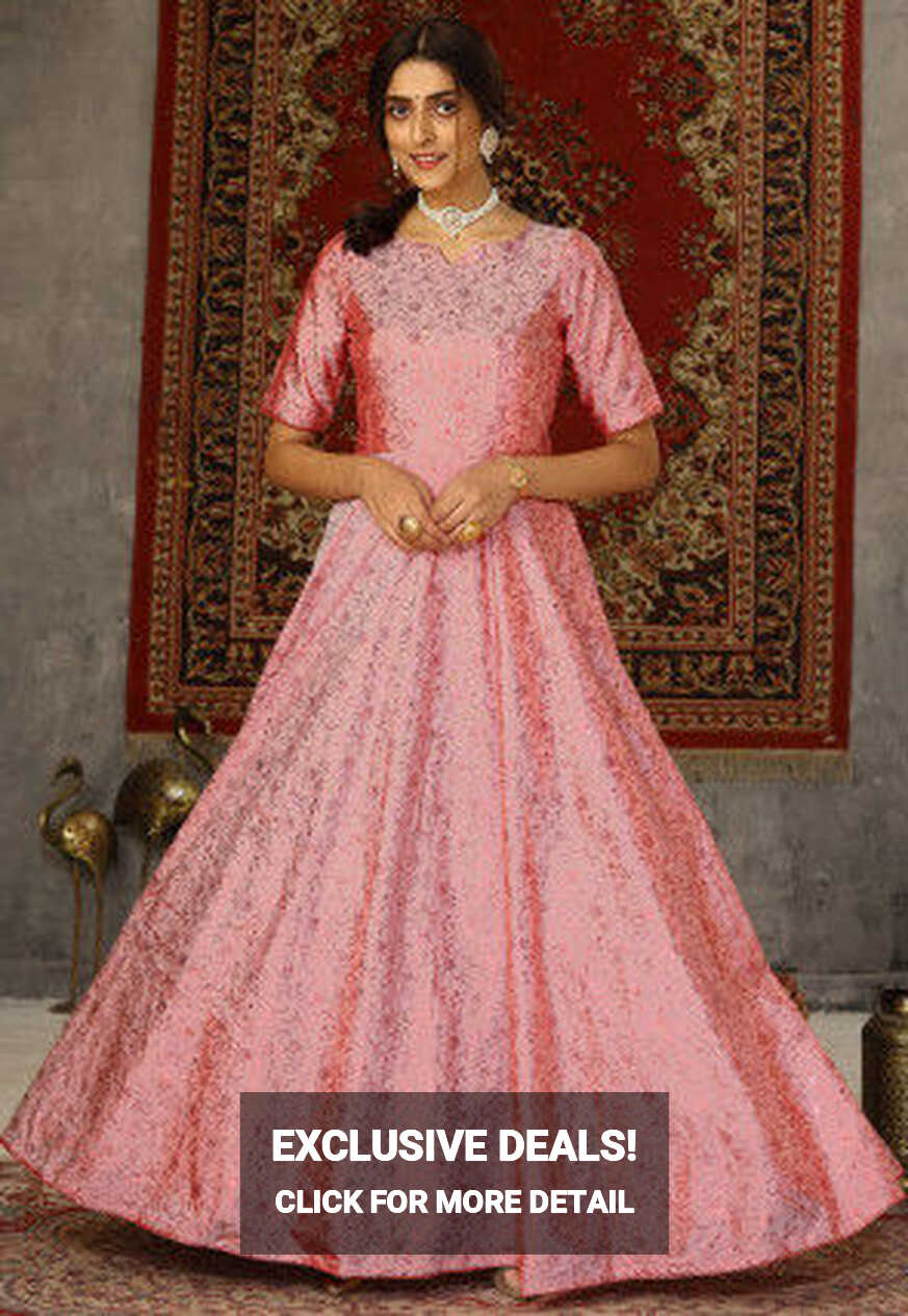 Art Silk Indo-Western Gowns for Women: Buy Online | Utsav Fashion