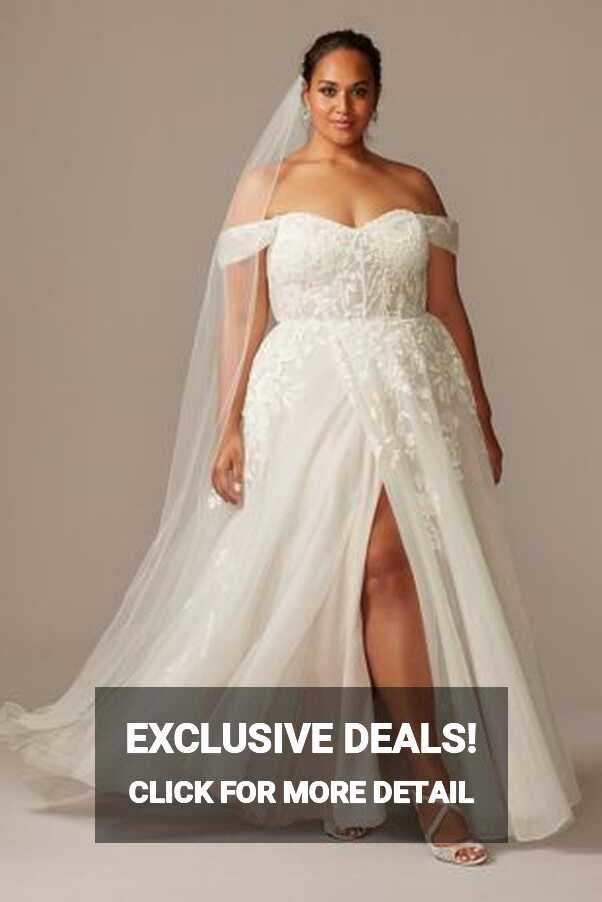 As Is Plus Size Wedding Dress with Swag Sleeves | David&#39;s Bridal