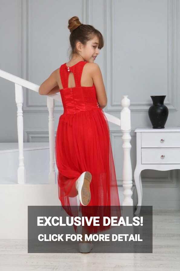 Asortik Kids Girl&#39;s Red Evening Dress - Graduation Dress Wedding ...