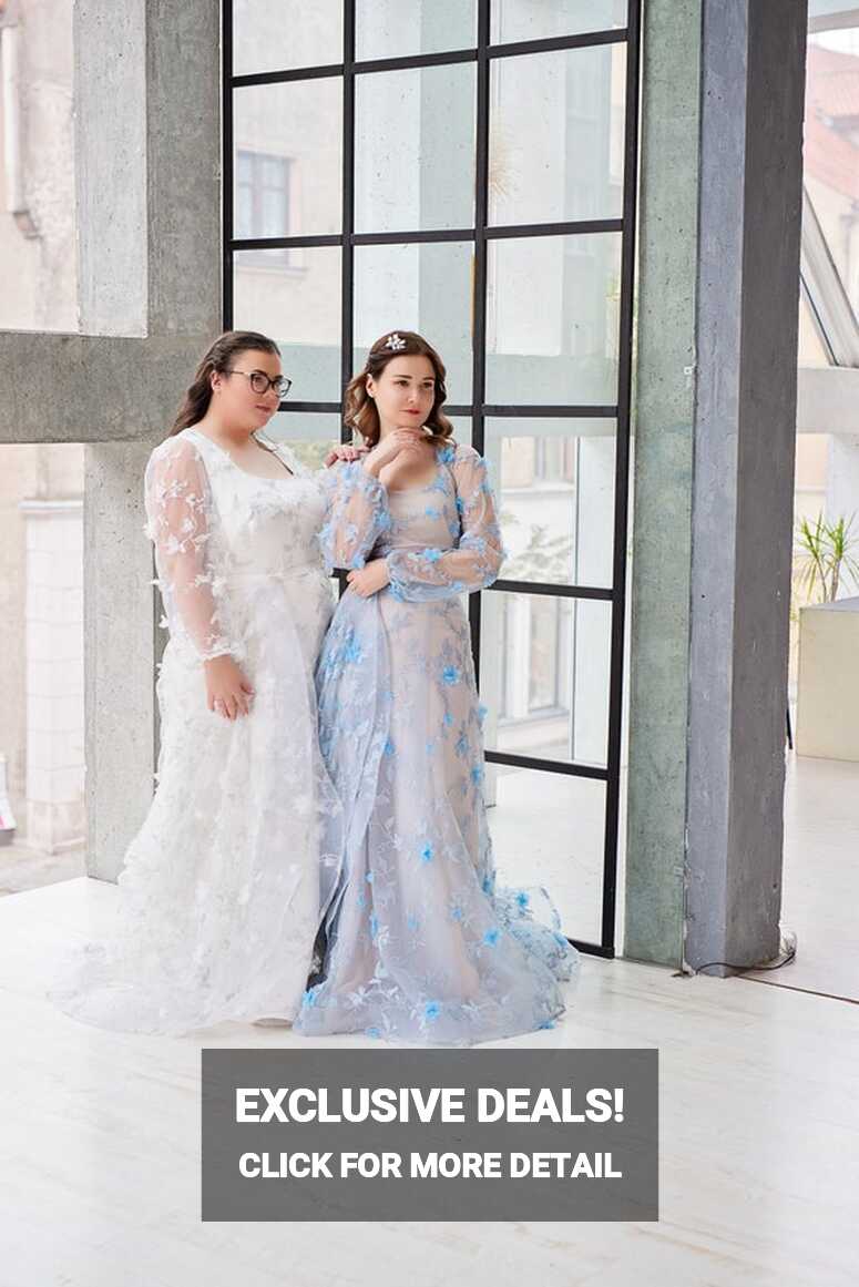 Azura Blue Wedding Dress / Unique Bridal Gown / 3D Floral Wedding ...