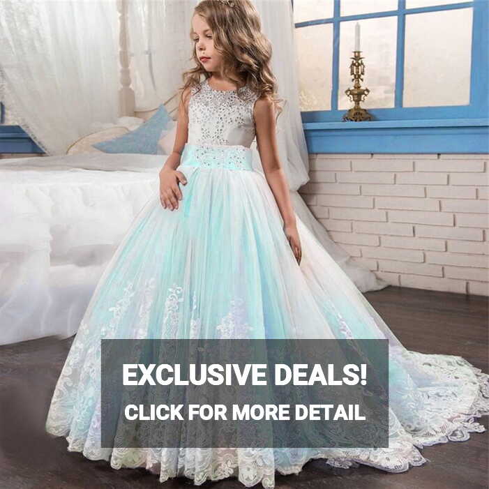 B91xZ Birthday Dresses For Girls Party Princess Bridesmaid Lace ...