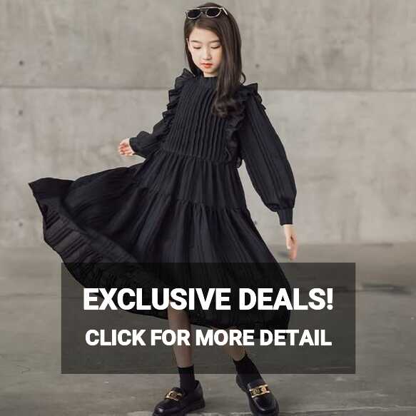 BABY&amp;KIDS - Kids Dresses for Girls Black Thin Princess Dress for ...