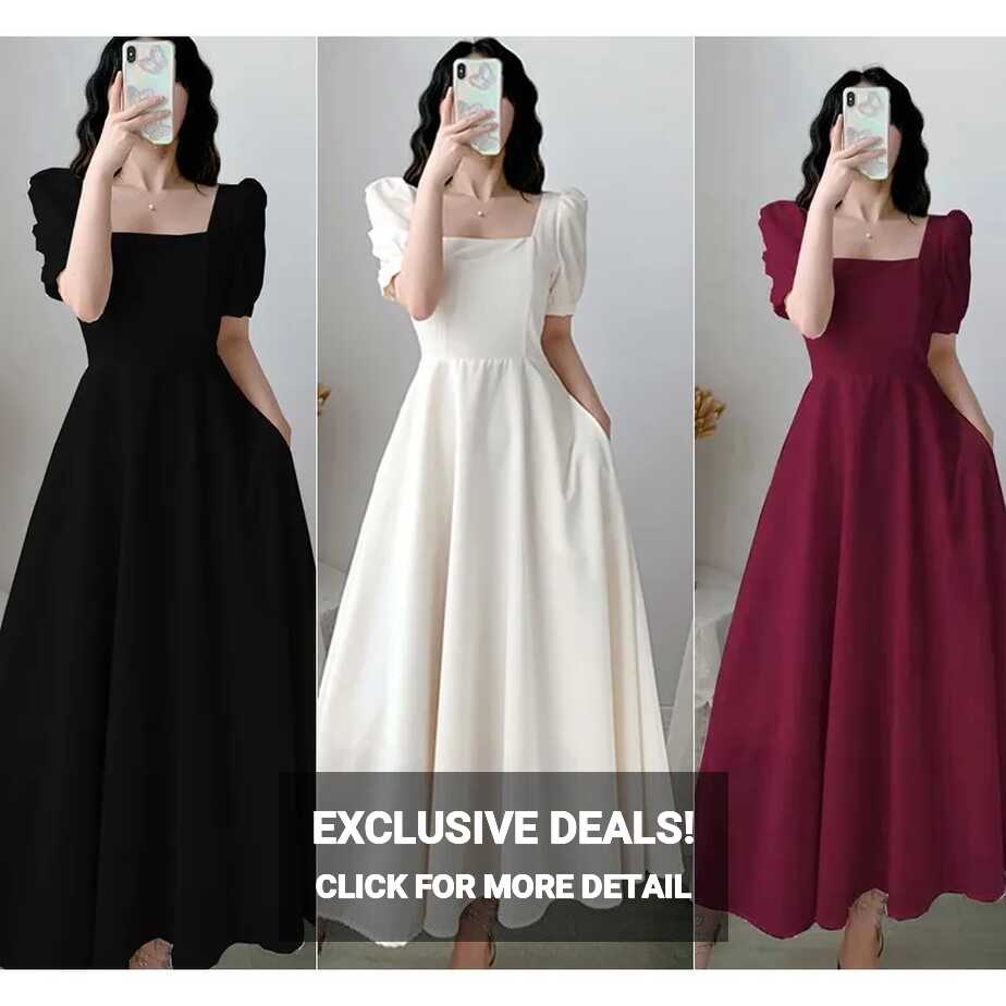 BOUND （in stock）White Dress Korean Dress Plus Size Dress For ...