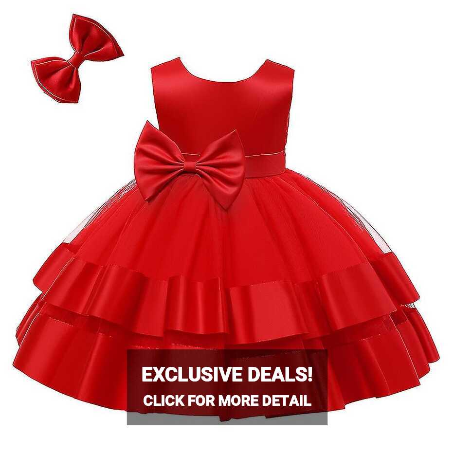 Baby Girl Dresses Ruffle Lace Pageant Party Wedding Flower Girl ...