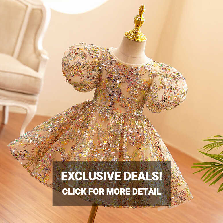 Baby Girl Formal Princess Dress Baby Girl Sequin Mesh Puffy ...