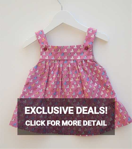 Baby Girl Handmade Sun Dress Age 6 Months cotton pink print summer ...