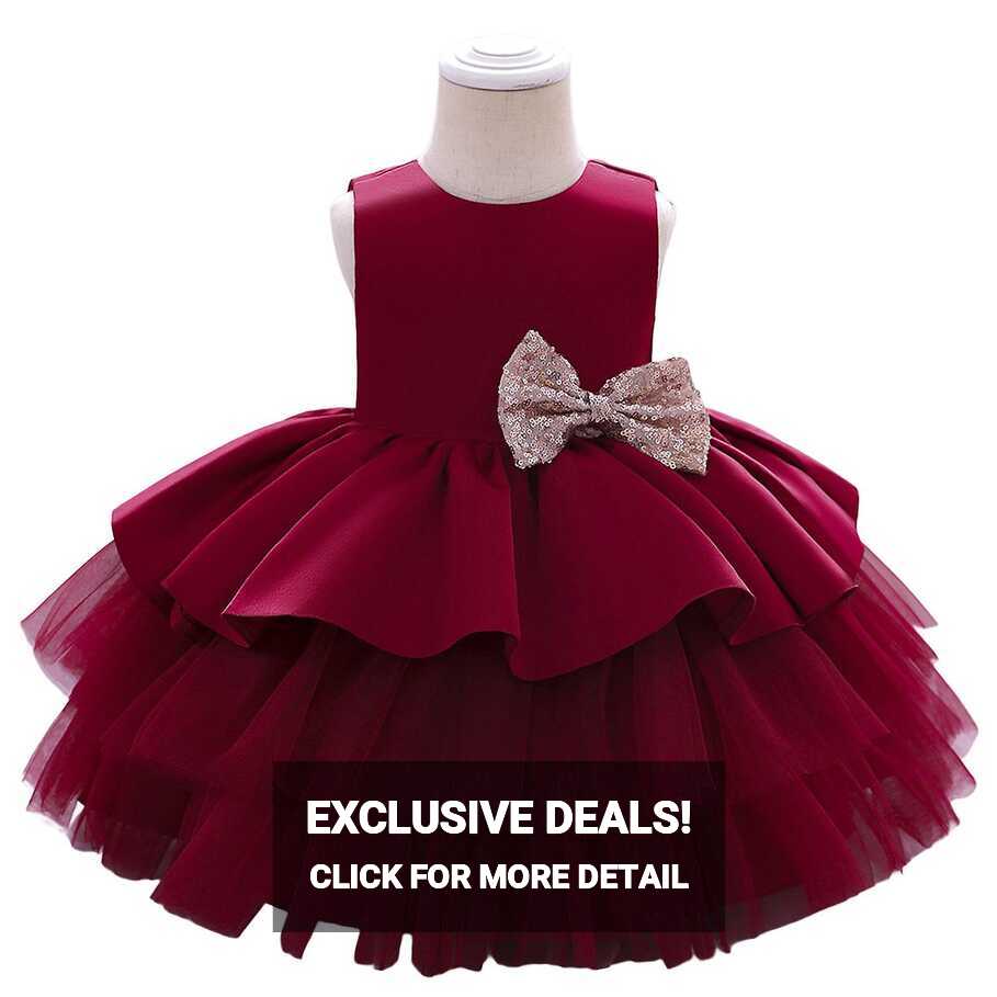 Baby Girls Birthday Wedding Party Dresses Embroidery Flower ...