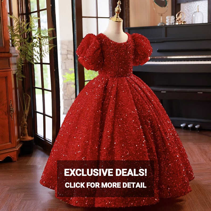 Baby Girls New Year Red Princess Dress Toddler Birthday Ball Gown ...