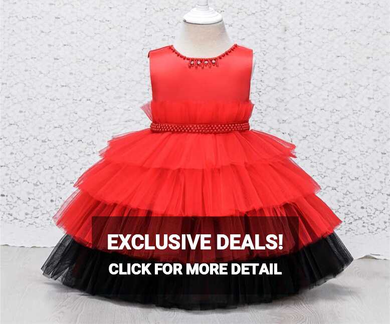 Baby Girls Red Party Wear Dress