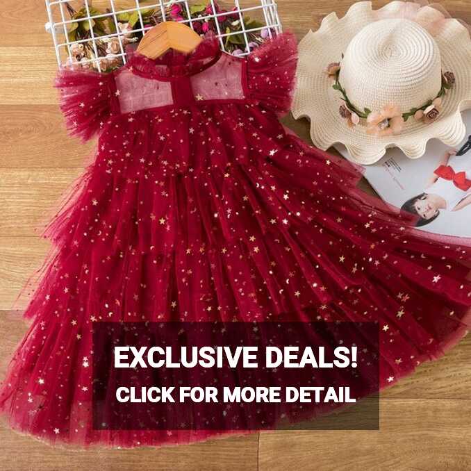 Baby Girls Star Sequin Princess Dress Kids Mesh Cake Dresses For ...