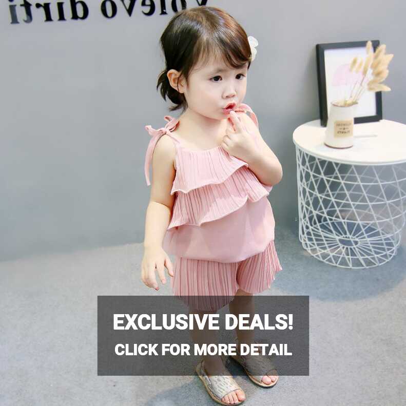 Baby Girls Toddler Girls Summer Short Set Clothes Solid Color ...