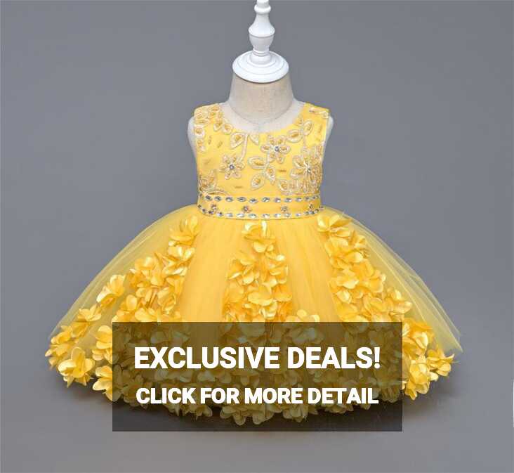 Baby Girls Yellow Party Wear Dress