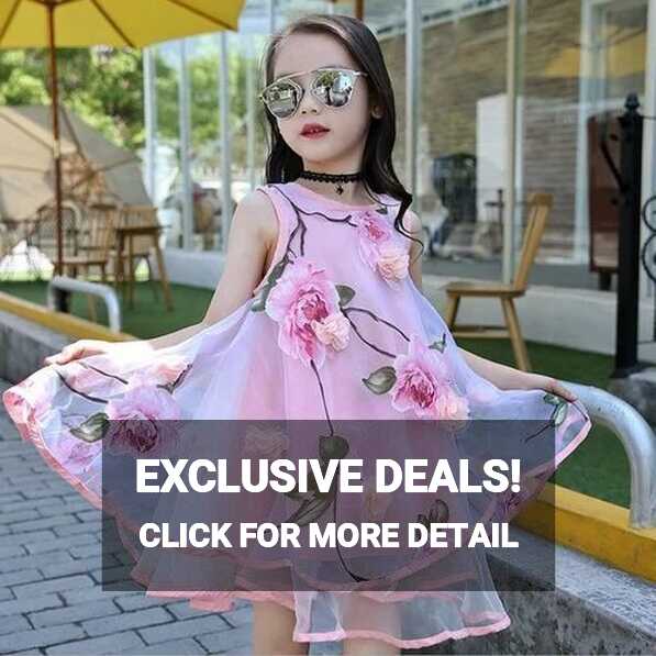 Baby Girls dress Summer Kids party Flower Lace Sleeveless Lush ...