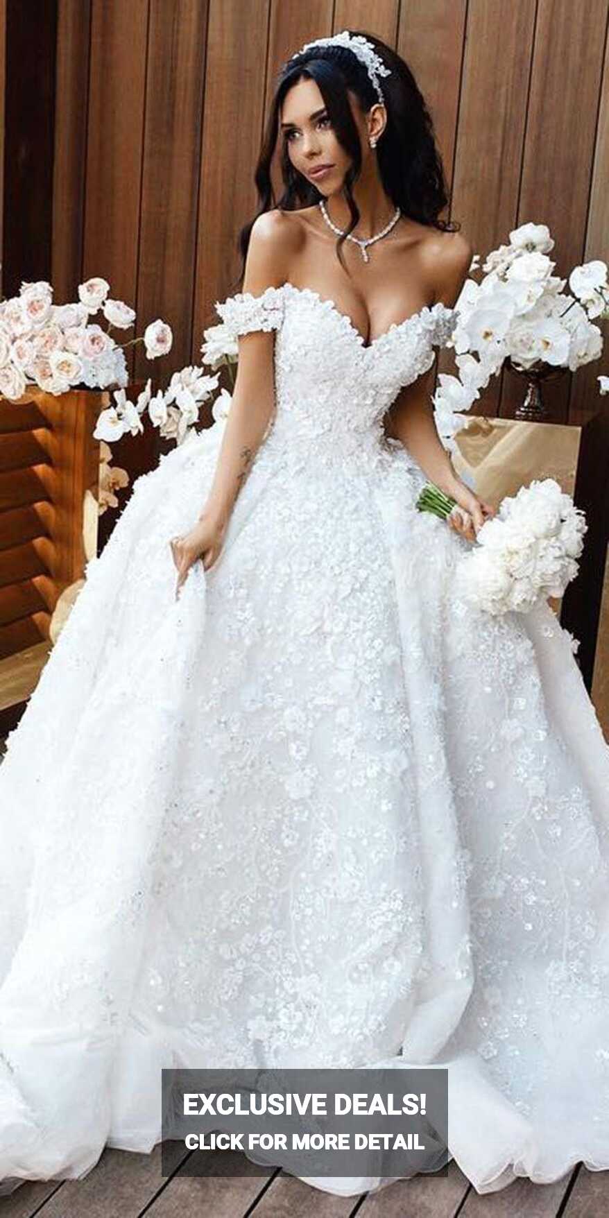 Ball Gown Cap Sleeve V-Neck Luxury Wedding Dress Appliques Beaded ...