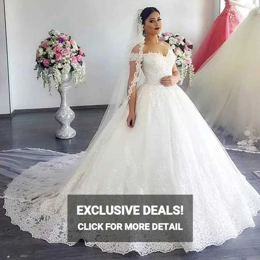 Ball Gown Lace Wedding Dresses for Bride 2023 Off Shoulder A-Line ...