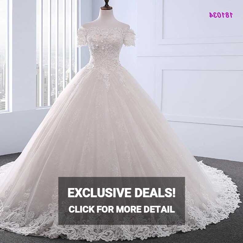 Ball Gown Princess Wedding Dress off-Shoulder Beading Bodice Lace ...