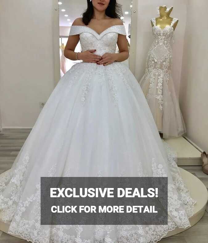 Ball Gown Princess Wedding Dresses 2020 Off Shoulder Lace Up Back ...