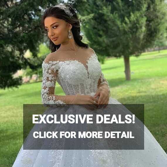 Ball Gown Princess Wedding Dresses O Neck Lace Appliqus Beaded ...