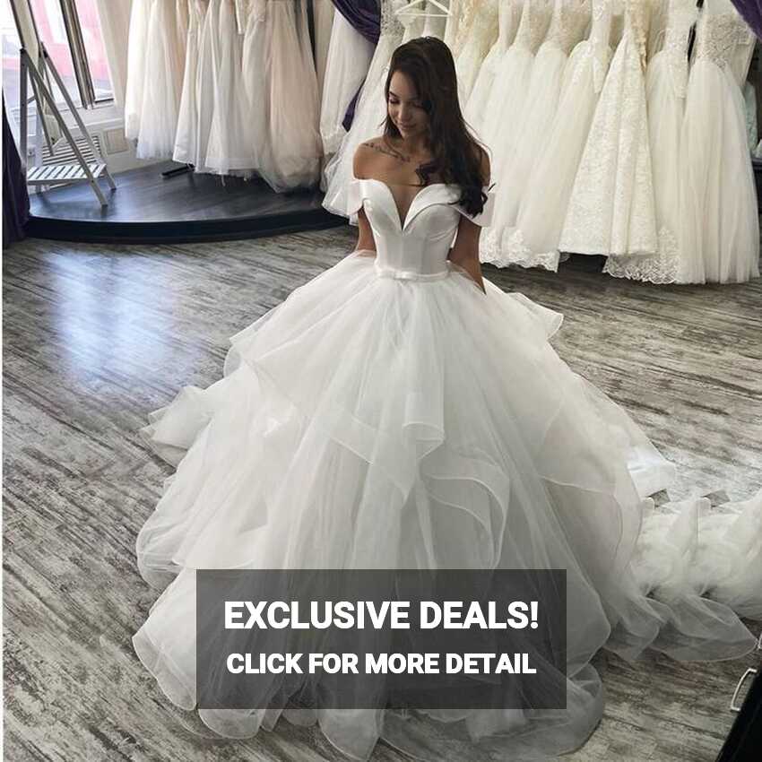 Ball Gown Wedding Dresses Off The Shoulder Corset Ruffles Organza ...