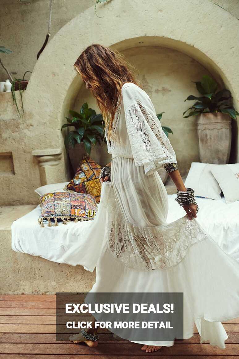 Beach Dress, Cover up Dress,, Maxi Boho Dress, White Lace Sophia ...