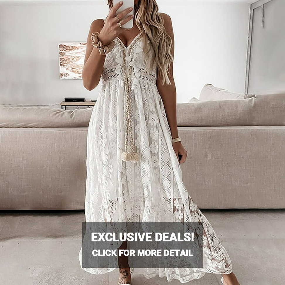 Beach Dresses for Women Summer Boho Vacation V Neck Sleeveless ...