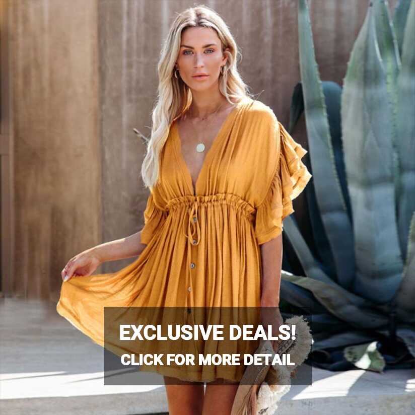 Beach Summer Mini Dress - Tunic Cover Up Dress – Boho Beach Hut