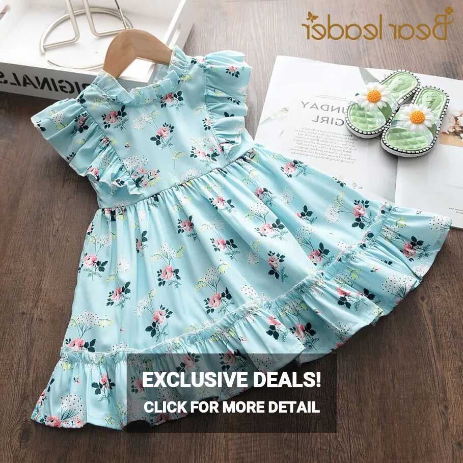 Bear Leader Girls Flowers Print Dresses New Fashion Baby Girl ...