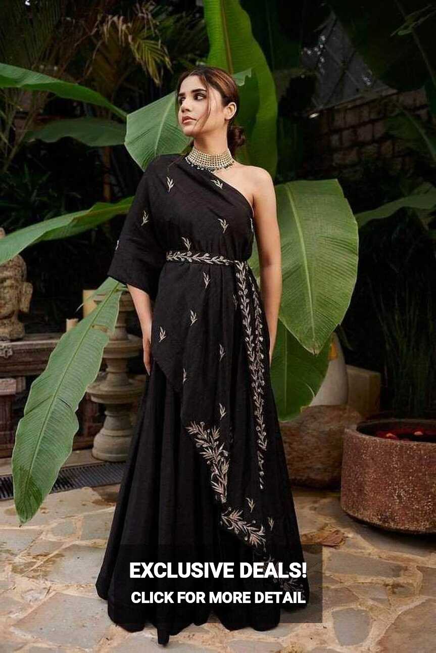 Beautiful Black Indo-western Georgette Gown