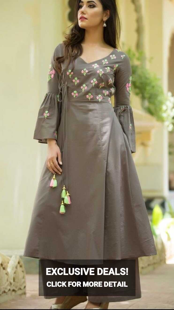 Beautiful Cotton-Silk Kurti with beautiful embroidery and dori ...