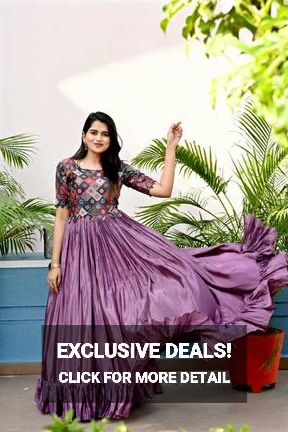 Beautiful Designer Dark Purple Gown at Rs 2069 | Women Gown, Gown ...