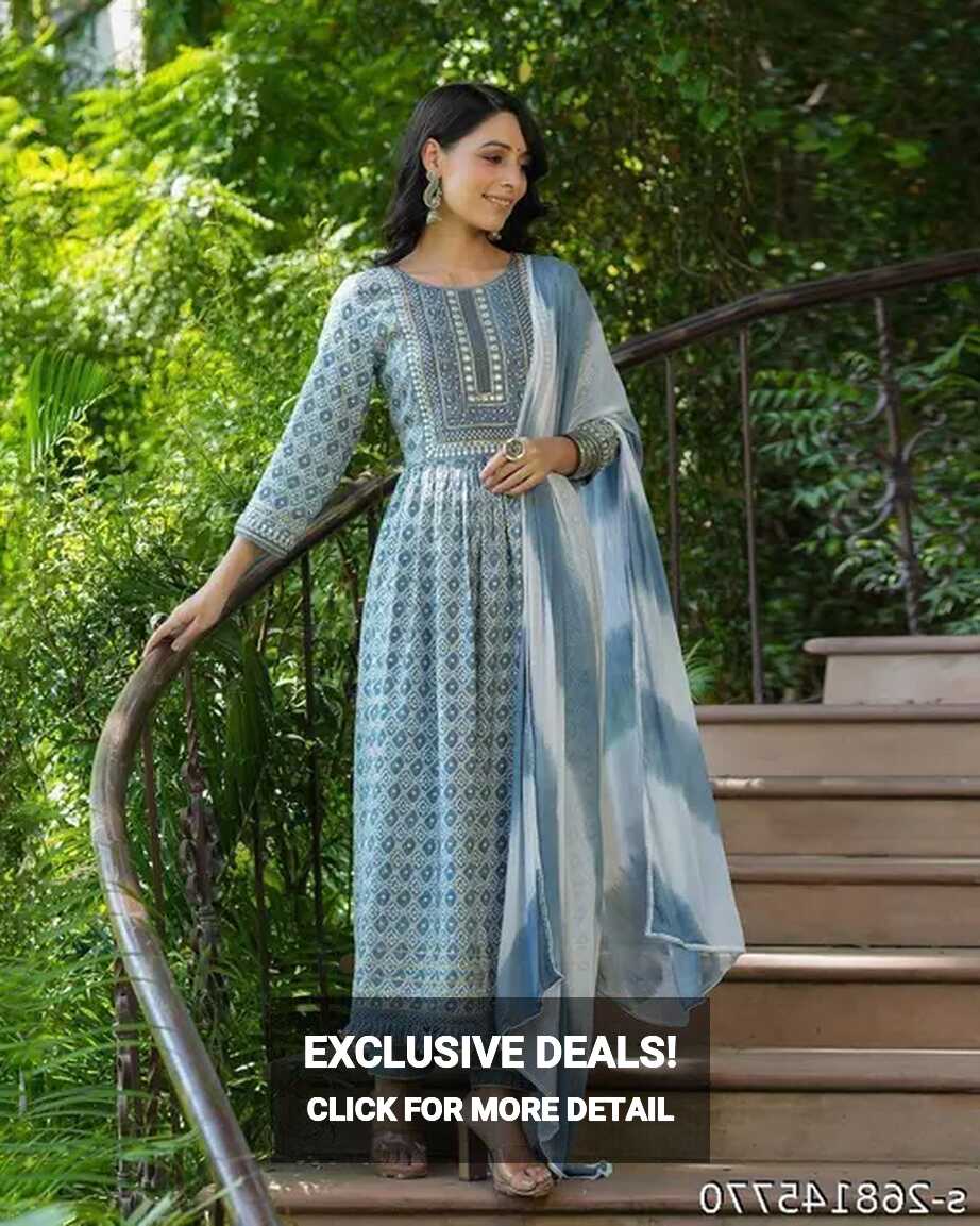 Beautiful Nayra cut kurti pant duppatta set