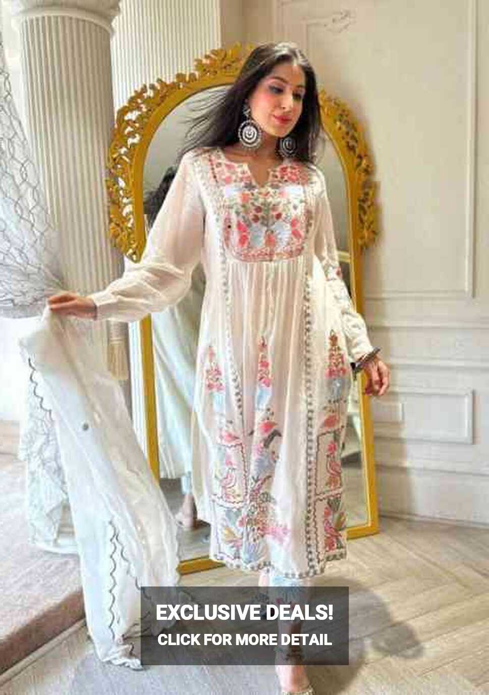 Beautiful Pakistani Georgette Kurti Pant With Dupatta Fancy Suit ...