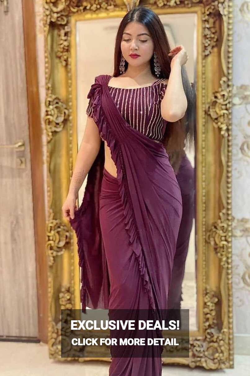 Beautiful Purple Colour Designer Saree For Party Wear