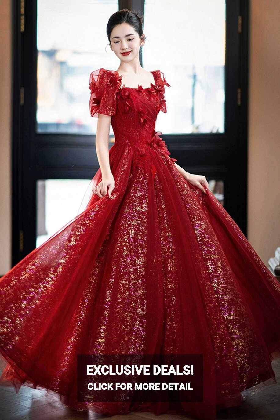 Beautiful Tulle Off the Shoulder Floor Length Prom Dress, Dark Red Sho