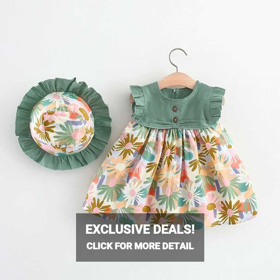 Best Dressed Baby|cotton Floral Sleeveless Princess Dress For Baby ...