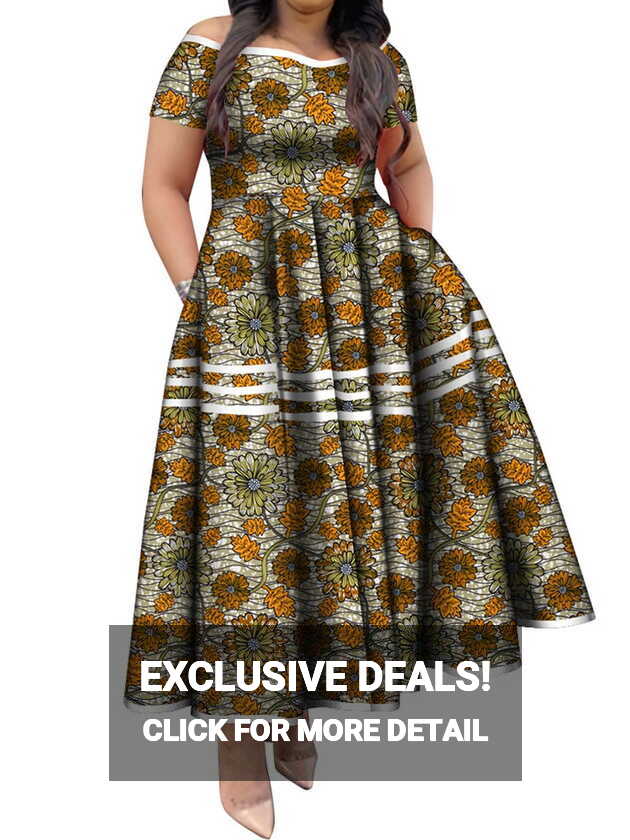 BintaRealWax Ankara African Dresses for Women Traditional Ghana ...