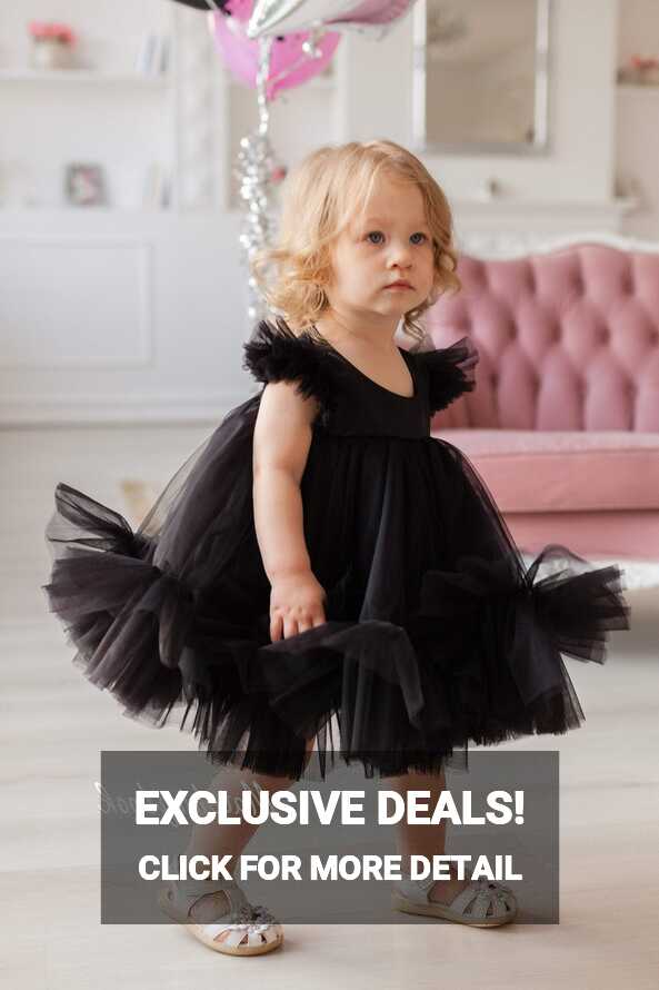 Black 1st Birthday Tutu Dress For Baby Girl