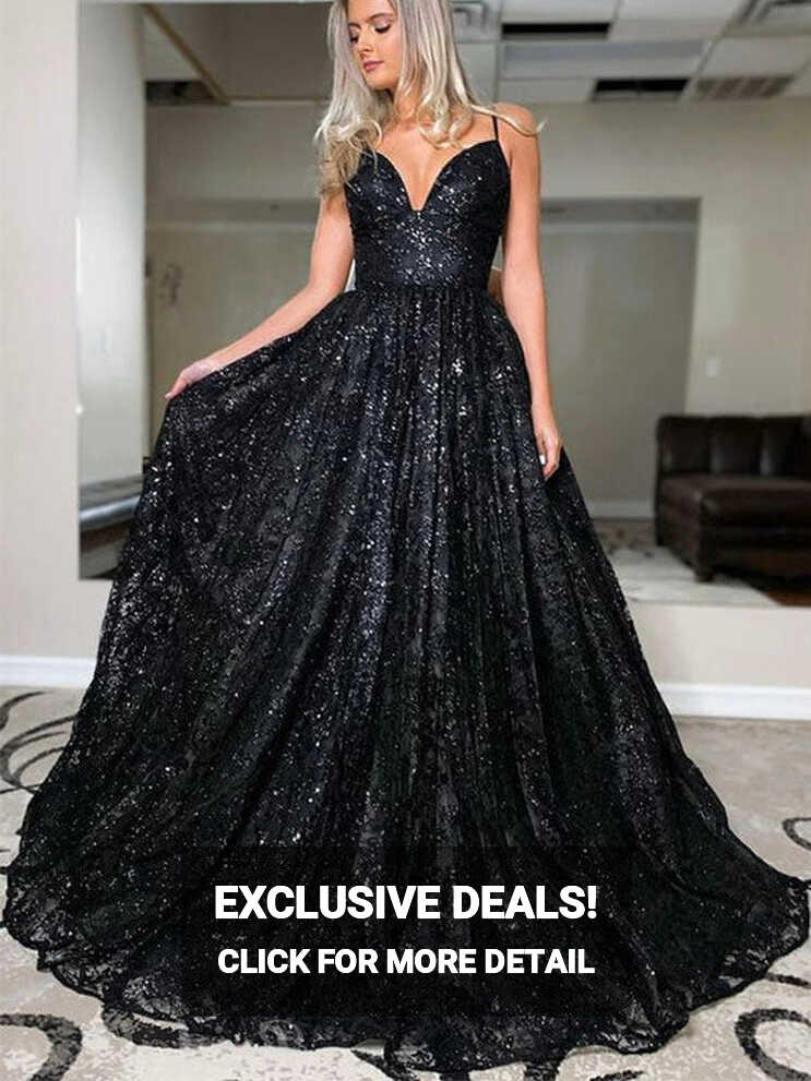 Black A-line Elegant Formal Black Girls Slay Evening Long Prom ...