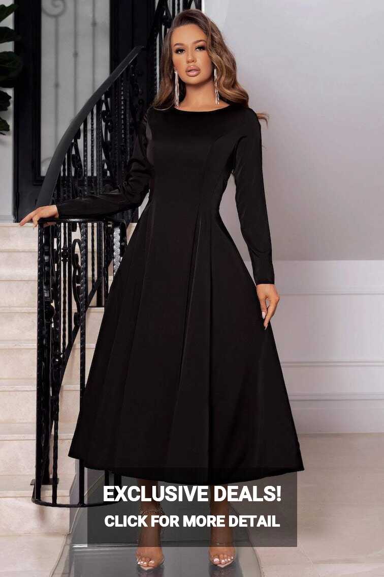 Black Basic Evening Dress | Affordable Dresses – D&amp;D Clothing